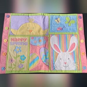 Happy Spring Bunny & Chick Patchwork Placement Mat